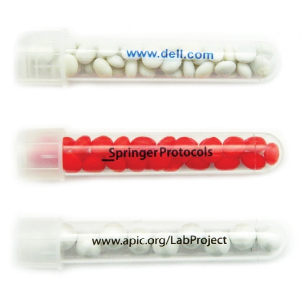 Plastic Test Tube Filled w/ White Gourmet Mints (5/8"x3 7/8") Custom Imprinted Plastic Test Tube Filled w/ White Gourmet Mints (5/8"x3 7/8") Custom Imprinted