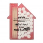 House shaped Mints/Toothpicks - Translucent Red Logo Branded