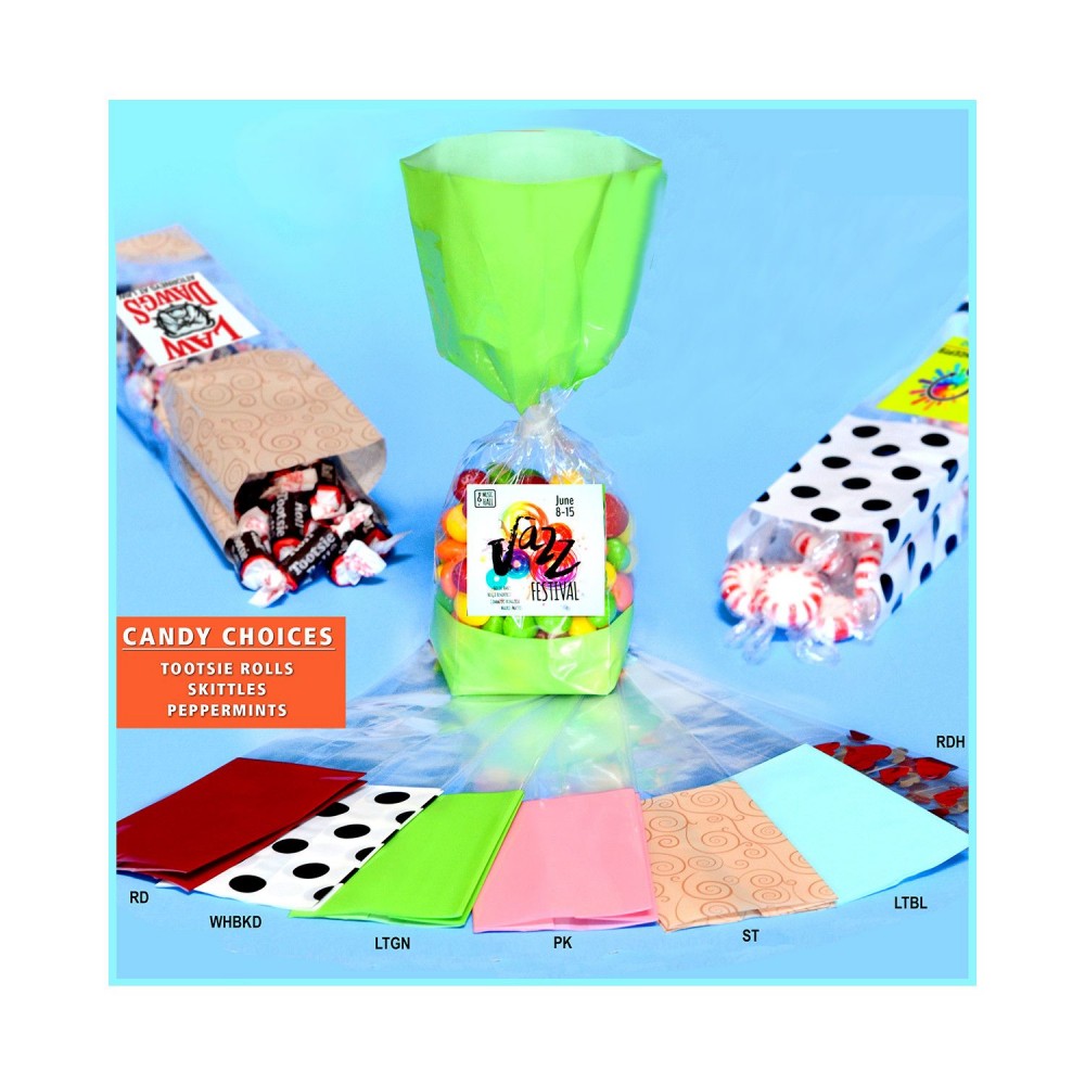 Colored Cellobag w/ 6 oz Candy Custom Printed Colored Cellobag w/ 6 oz Candy Custom Printed
