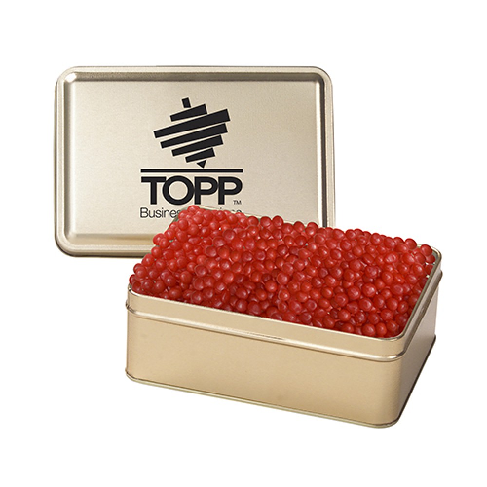 Custom Imprinted Small Rectangle Tin - Red Hots Custom Imprinted Small Rectangle Tin - Red Hots