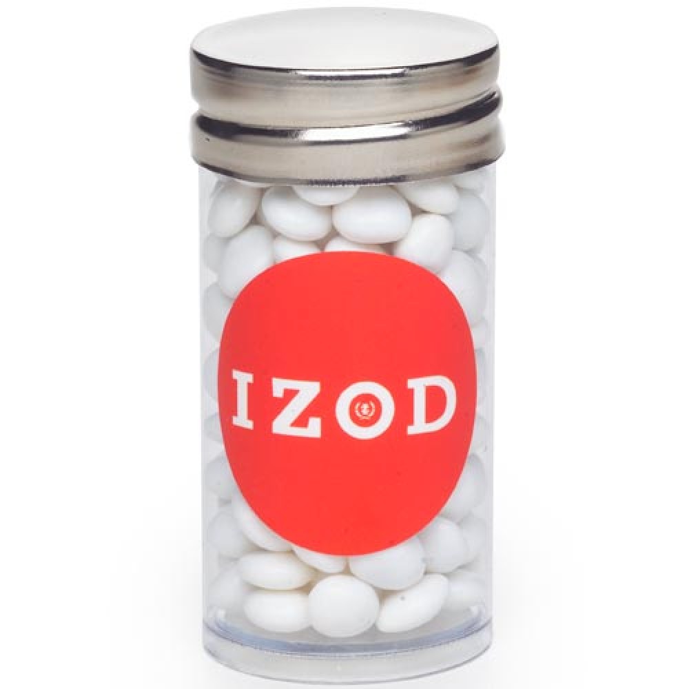 Small Tubes with Silver Cap - White Mints Logo Branded Small Tubes with Silver Cap - White Mints Logo Branded