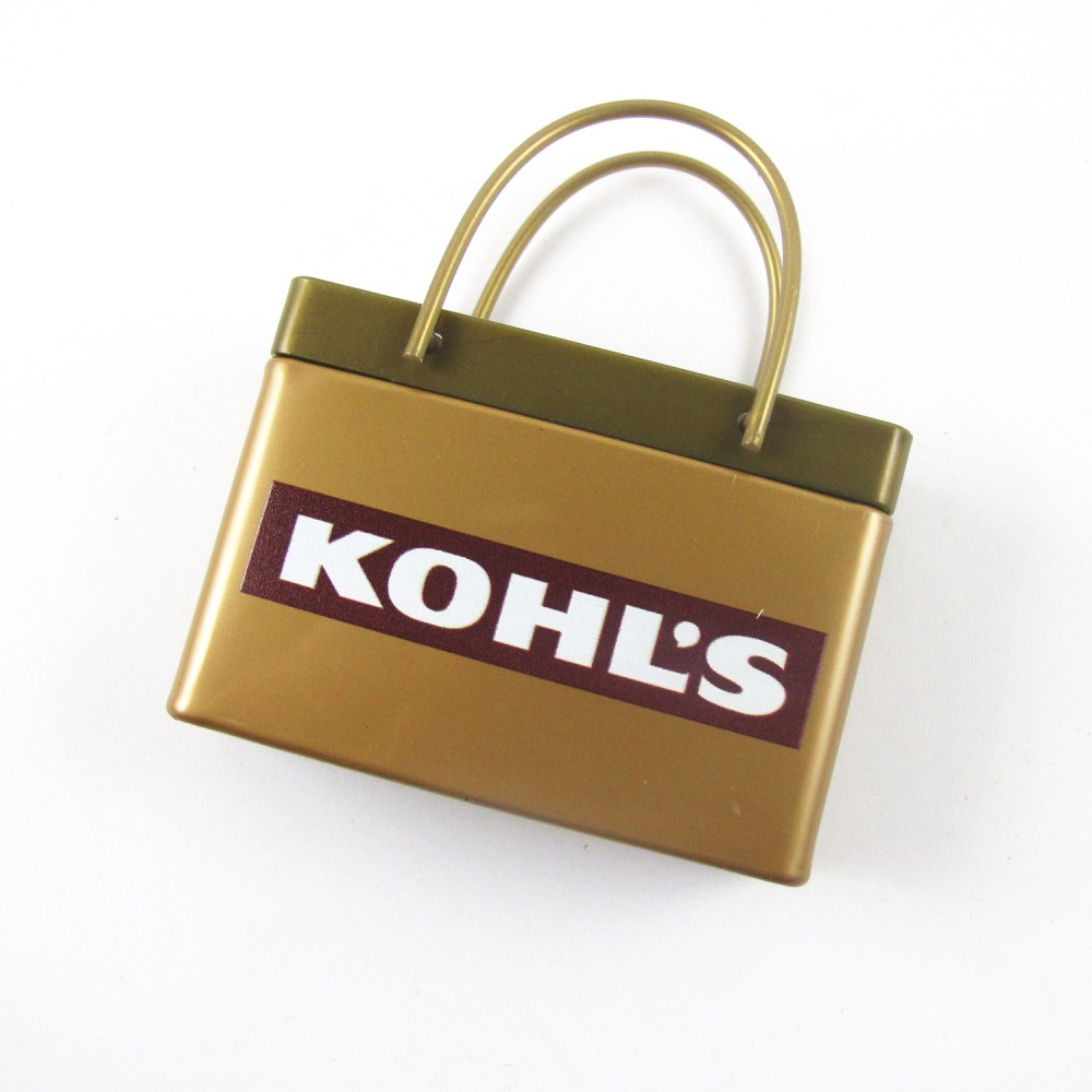 Logo Branded Gold Pink Shopping Bag Mint Tin Logo Branded Gold Pink Shopping Bag Mint Tin