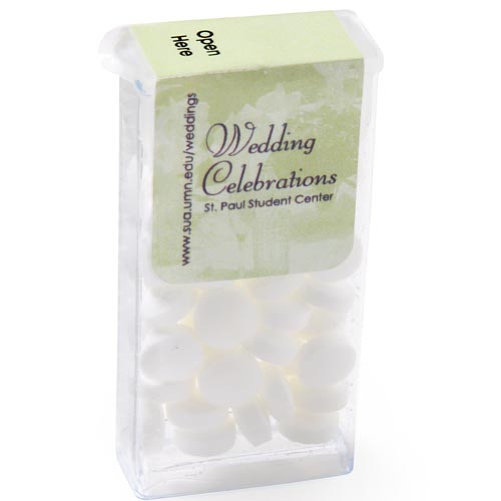 Mini Flip Top Candy Dispensers - Sugar Free peppermint Mini Mints Logo Branded Mini Flip Top Candy Dispensers - Sugar Free peppermint Mini Mints Logo Branded