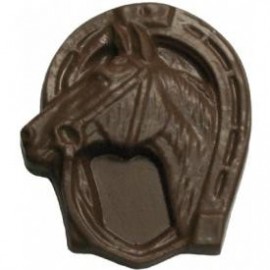 Custom Imprinted 3.92 Oz. Chocolate Horse Head in Horse Shoe