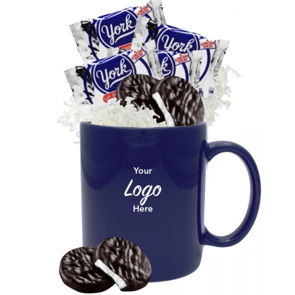 11 Oz. Winter Peppermint Pattie Gift Mug (Blue) Custom Imprinted 11 Oz. Winter Peppermint Pattie Gift Mug (Blue) Custom Imprinted