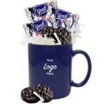 11 Oz. Winter Peppermint Pattie Gift Mug (Blue) Custom Imprinted