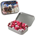 Large White Mint Tin w/ Candy Hearts Custom Printed