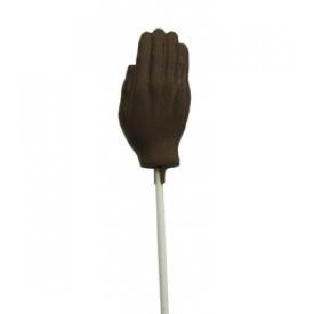 0.88 Oz. Chocolate Hand On A Stick Custom Printed