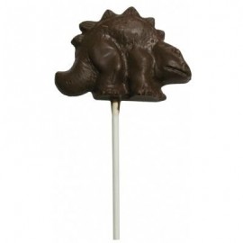 Custom Printed 1.12 Oz. Chocolate Dinosaur Stegosaurus - On A Stick  Custom Printed 1.12 Oz. Chocolate Dinosaur Stegosaurus - On A Stick