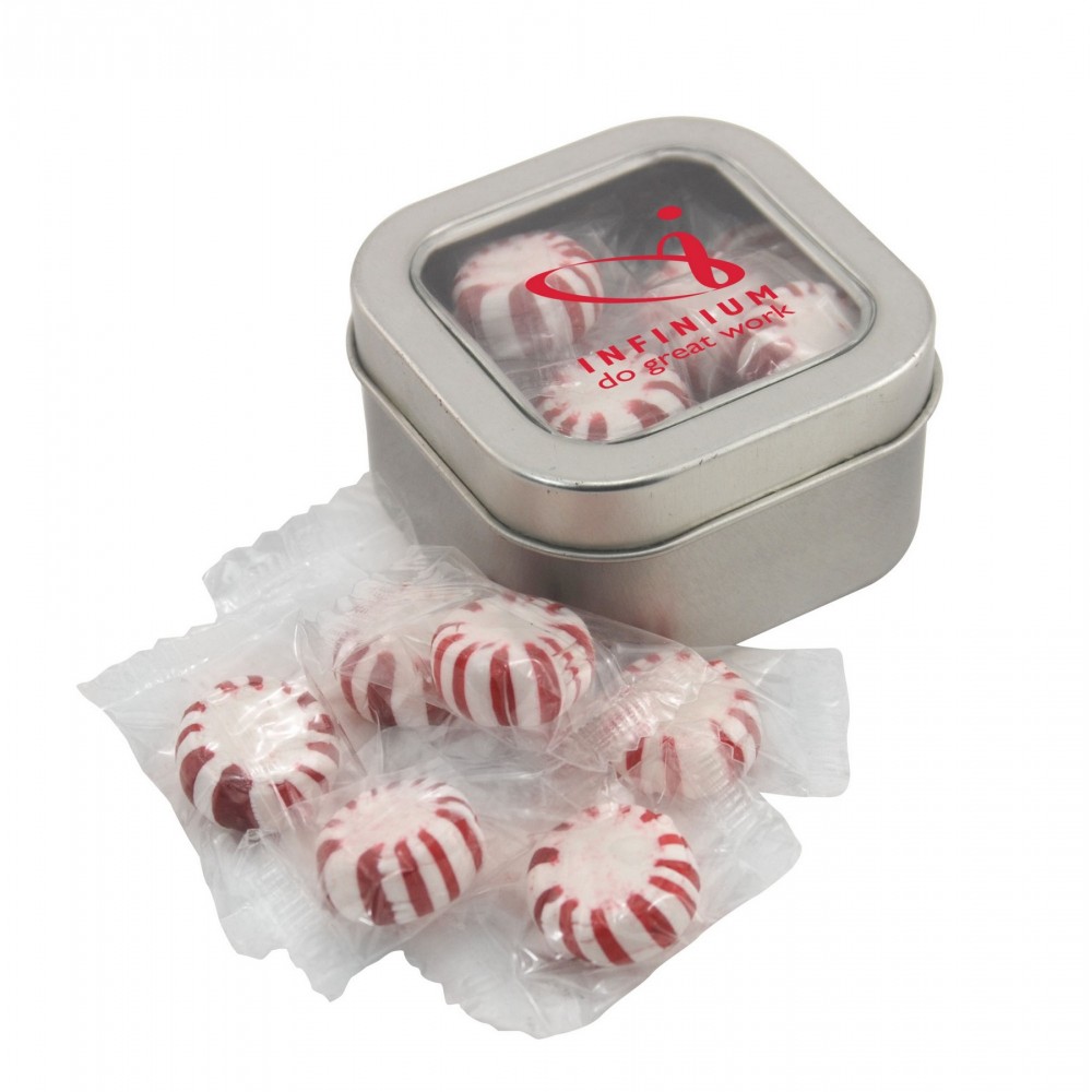 Window Tin w/Starlight Peppermints Custom Imprinted Window Tin w/Starlight Peppermints Custom Imprinted