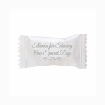 Custom Imprinted Assorted Pastel Chocolate Mints in a Thanks for Sharing Our Special Day Wrapper