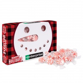 Custom Imprinted Snowman Die Cut Box with Starlight Mints