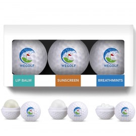 3 Pack Golf Ball Lip Moisturizer, Mints & SPF15 Lip Moisturizer Custom Imprinted  3 Pack Golf Ball Lip Moisturizer, Mints & SPF15 Lip Moisturizer Custom Imprinted