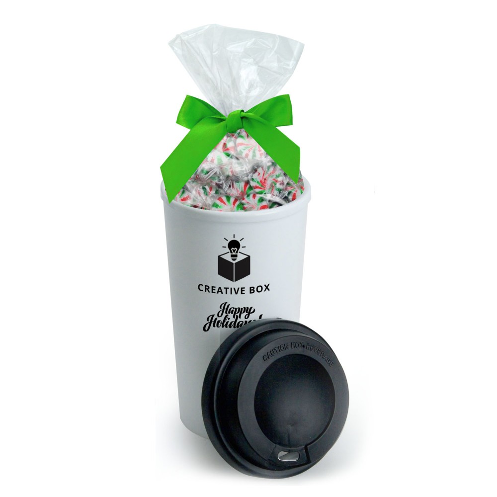 Promotional 16 Oz. To-Go Coffee Tumbler w/Candy Bag Promotional 16 Oz. To-Go Coffee Tumbler w/Candy Bag