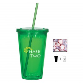 16 oz. Double Wall Tumbler With Candy Custom Printed  16 oz. Double Wall Tumbler With Candy Custom Printed