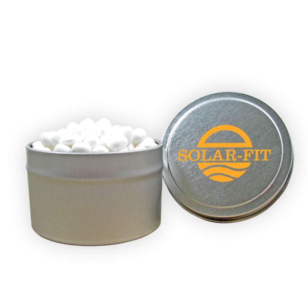 Custom Imprinted Round Tin (1/8 Quart) - White Mints Custom Imprinted Round Tin (1/8 Quart) - White Mints