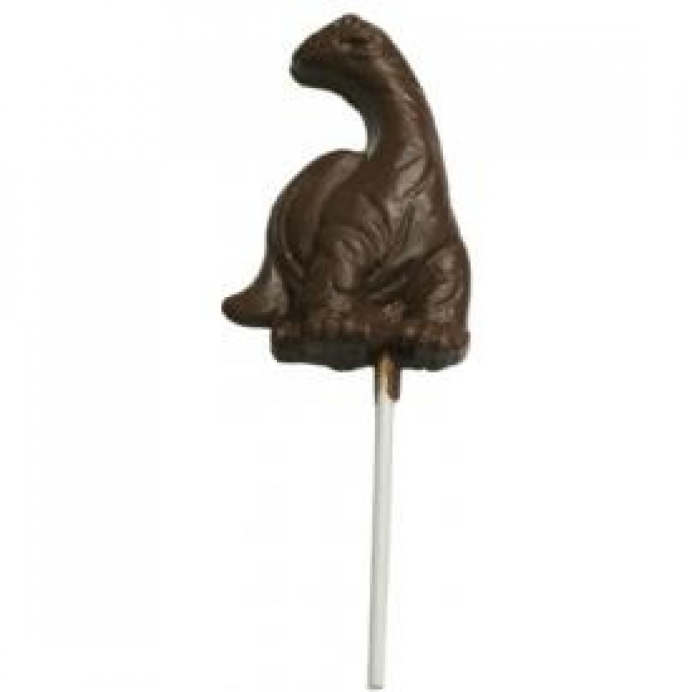 Logo Branded 1.6 Oz. Chocolate Dinosaur Brontosaurus - On A Stick