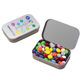 Large Hinged Tin - Chocolate Buttons with Logo