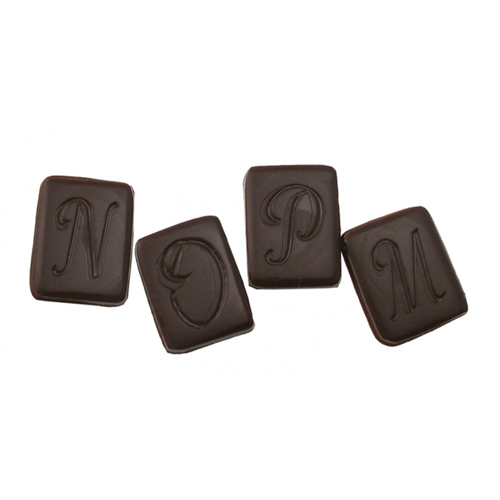 Custom Printed Initial Rectangle Letter E Stock Chocolate Shape