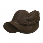1.44 Oz. Large Chocolate Feathered Hat Custom Imprinted