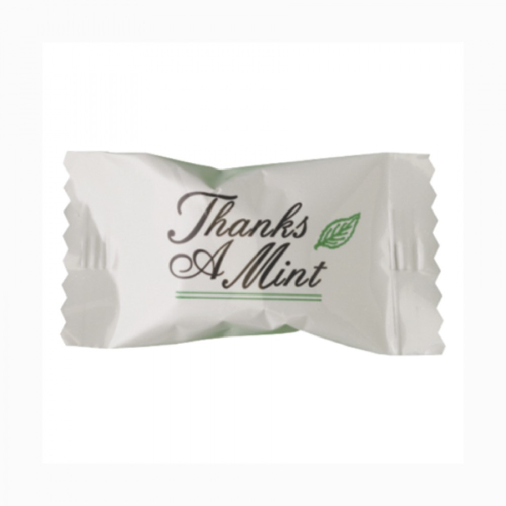 Buttermints Cool Creamy Mint in a Thanks A Mint Wrapper Custom Imprinted Buttermints Cool Creamy Mint in a Thanks A Mint Wrapper Custom Imprinted