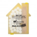 House shaped Mints/Toothpicks - Solid Yellow Custom Imprinted