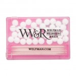 Logo Branded Rectangle Mints & Toothpicks - Translucent Pink