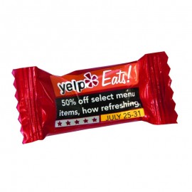 Customized 4 Color Process Jumbo Wrapped Peppermints