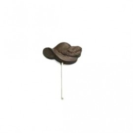 Custom Printed 1.6 Oz. Chocolate Feathered Hat On A Stick  Custom Printed 1.6 Oz. Chocolate Feathered Hat On A Stick