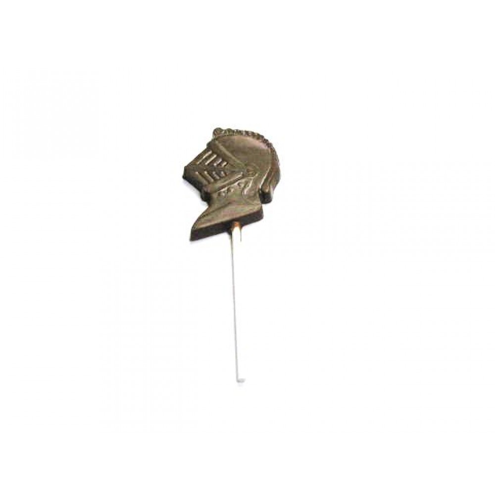 Logo Branded 0.8 Oz. Chocolate Knight Helmet On A Stick