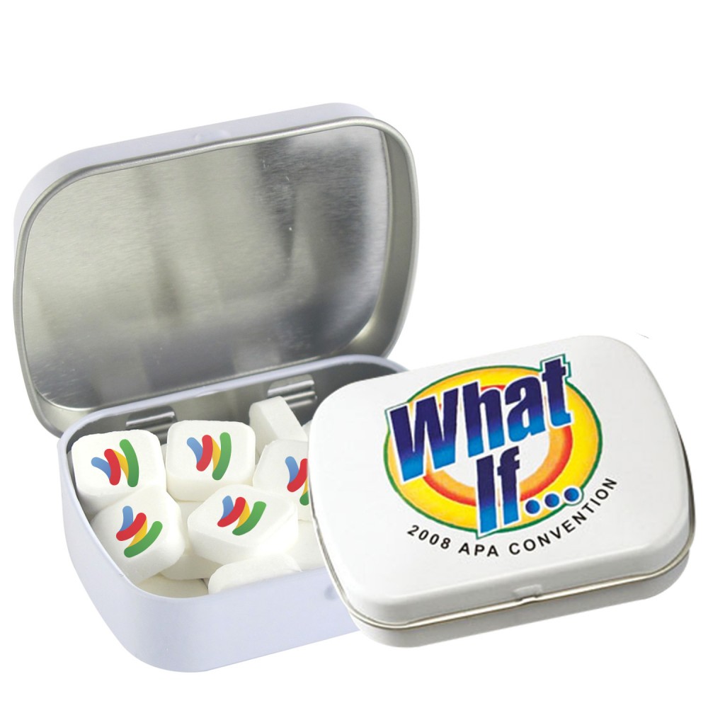 Custom Imprinted Domed Tin - Imprinted Square Mints Custom Imprinted Domed Tin - Imprinted Square Mints