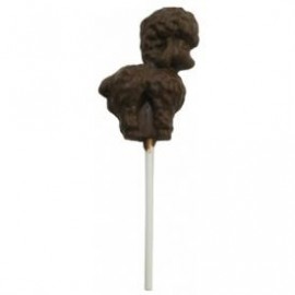 Custom Printed 0.64 Oz. Chocolate Poodle On A Stick  Custom Printed 0.64 Oz. Chocolate Poodle On A Stick