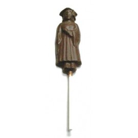 0.8 Oz. Chocolate Graduate Girl In Gown On A Stick Custom Printed