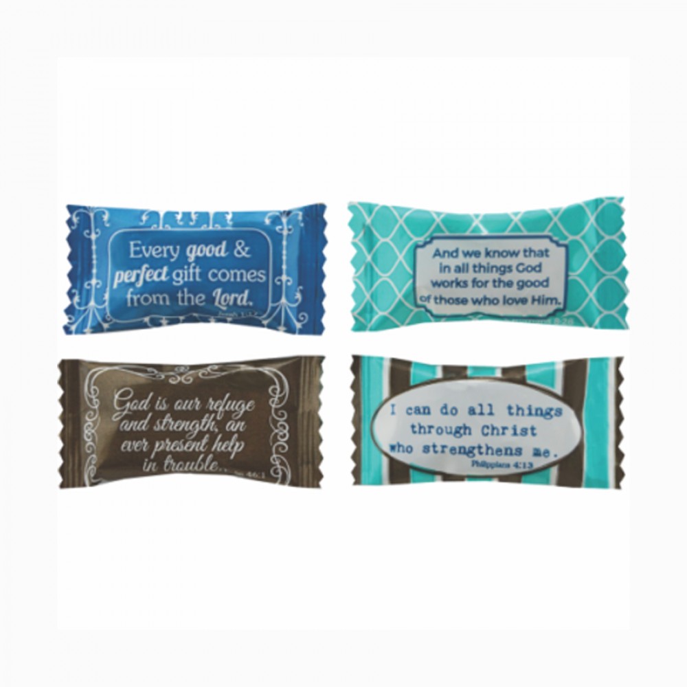 Custom Imprinted Pastel Buttermints in Bible Verse Wrapper Custom Imprinted Pastel Buttermints in Bible Verse Wrapper