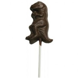 Logo Branded 1.44 Oz. Chocolate Dinosaur T-Rex - On A Stick