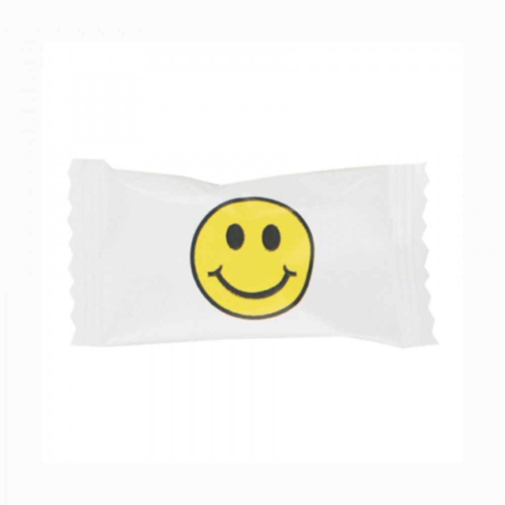 Logo Branded Hard Peppermint Balls in a Smiley Face Wrapper Logo Branded Hard Peppermint Balls in a Smiley Face Wrapper