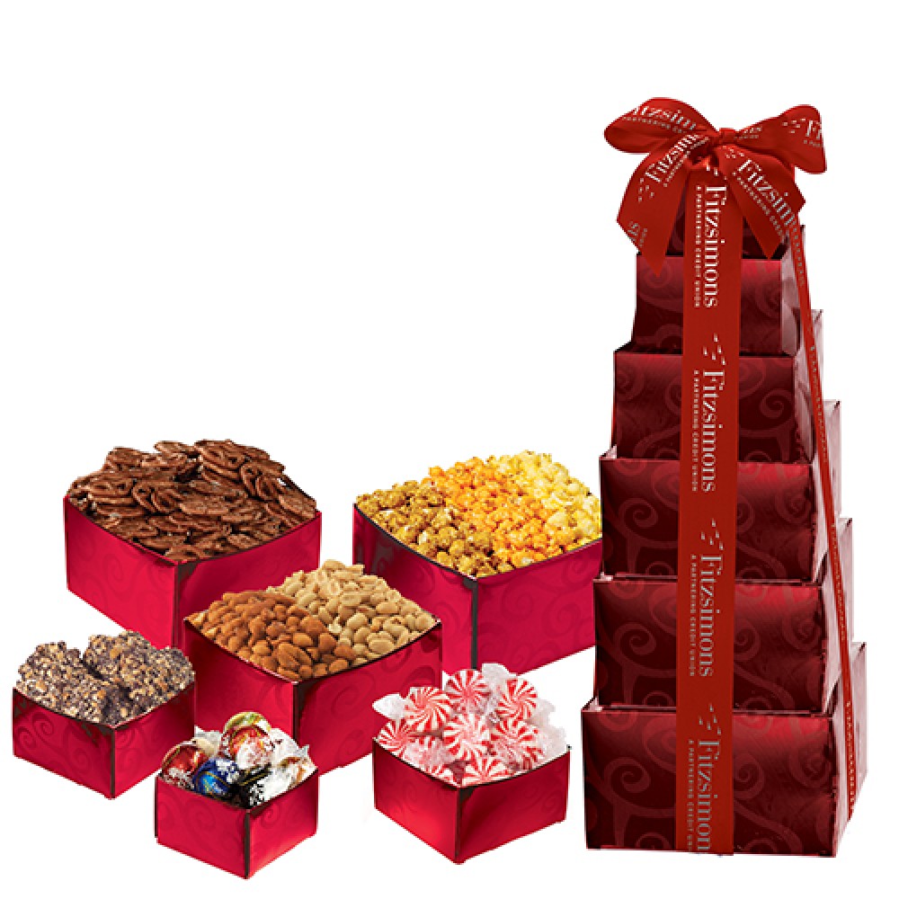 Contemporary Celebration Snack Tower Custom Imprinted Contemporary Celebration Snack Tower Custom Imprinted