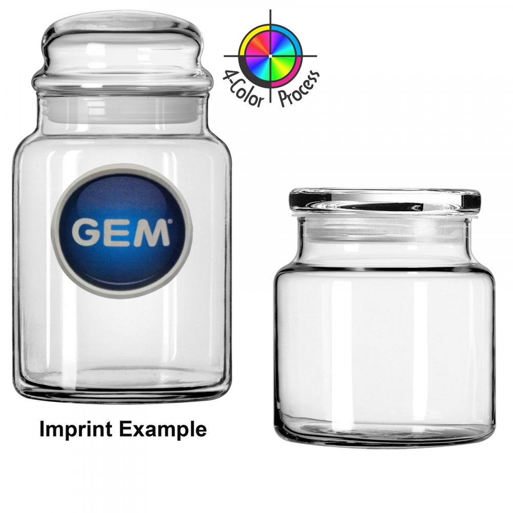 Custom Imprinted 22 Oz. #16 Flat-Top Candy Jar (4 Color Process) Custom Imprinted 22 Oz. #16 Flat-Top Candy Jar (4 Color Process)