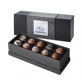 La Lumiere Collection - 10 piece Belgian Chocolate Signature Truffle Box - After Dinner with Sleeve Custom Imprinted