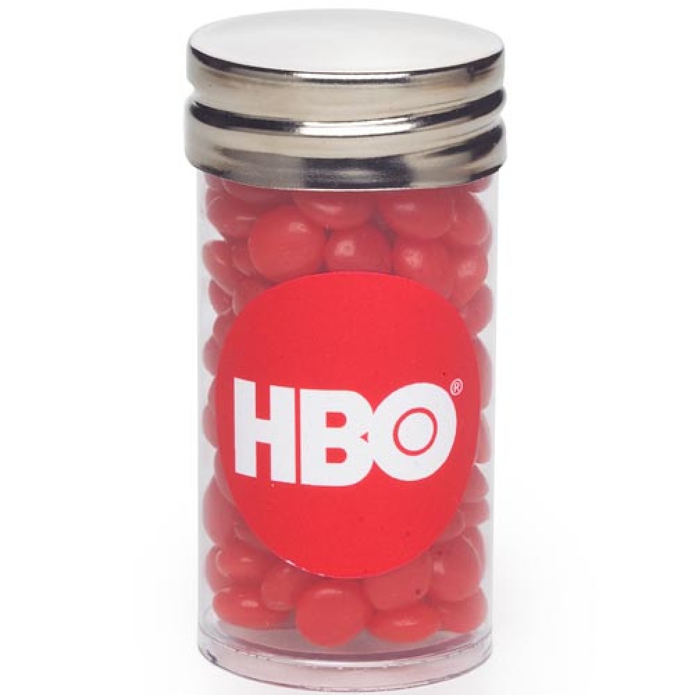 Custom Imprinted Small Tubes with Silver Cap - Red Hots Custom Imprinted Small Tubes with Silver Cap - Red Hots