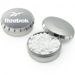 Custom Imprinted Mini Push Top Tin - Sugar Free Printed Peppermints
