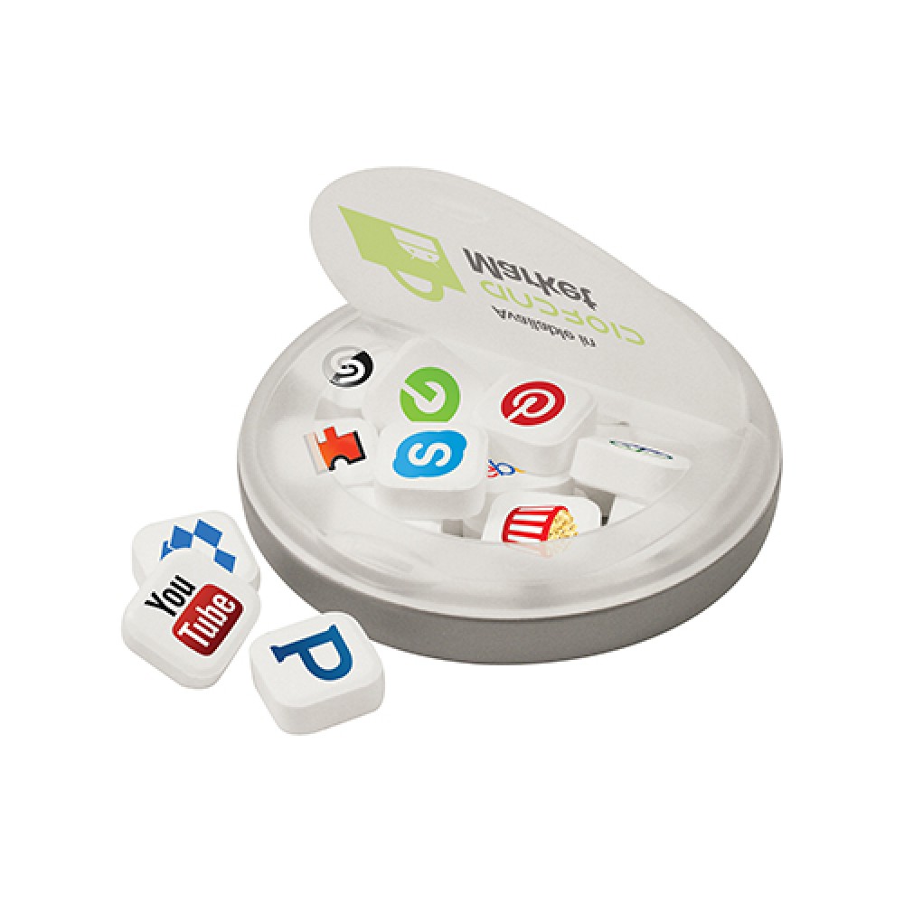 Custom Imprinted Snap Top Candy Case - Sugar Free Printed Peppermints Custom Imprinted Snap Top Candy Case - Sugar Free Printed Peppermints