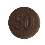 0.5 Oz. Round Chocolate 50th Plain Bar Custom Imprinted