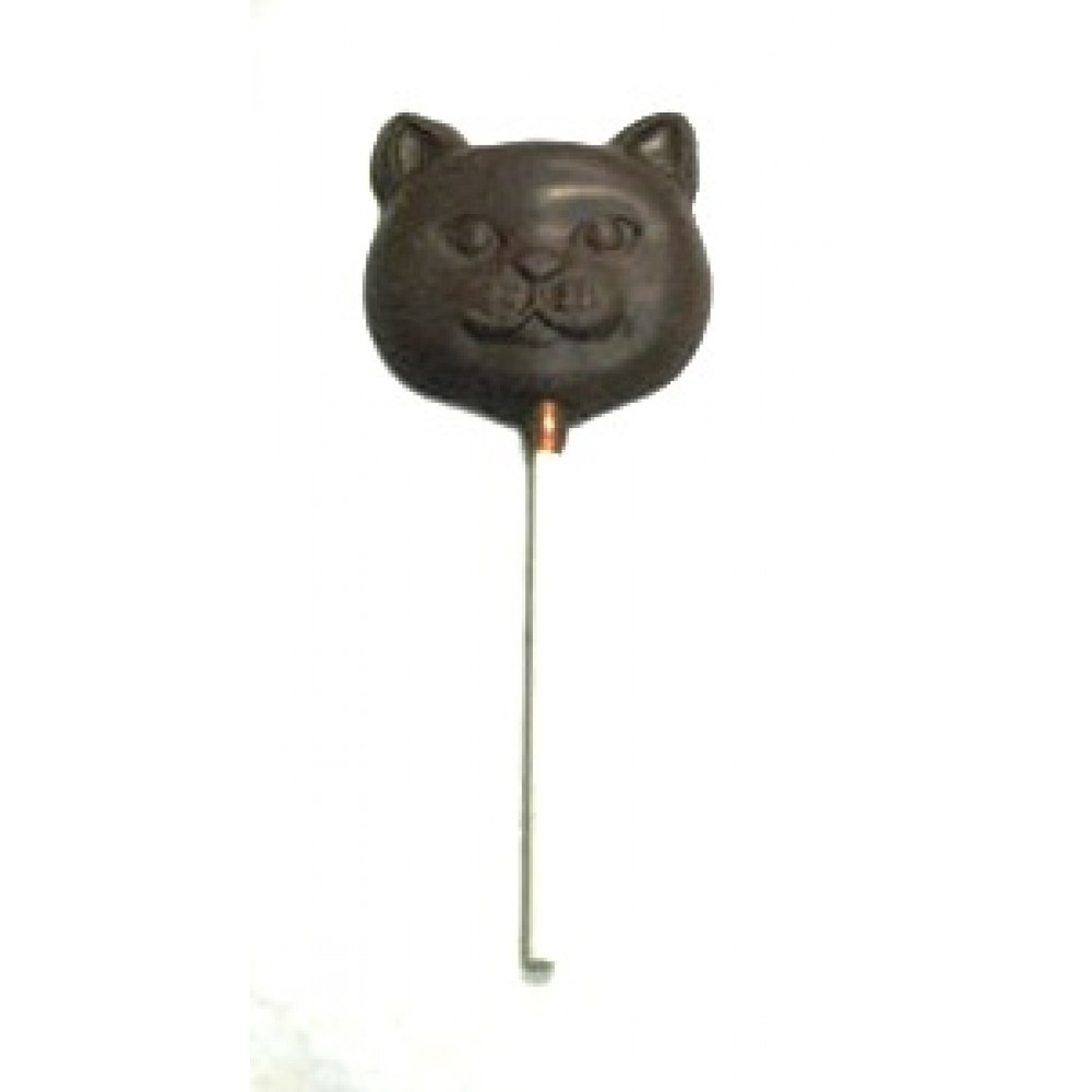 0.64 Oz. Chocolate Cat Head On A Stick Custom Imprinted