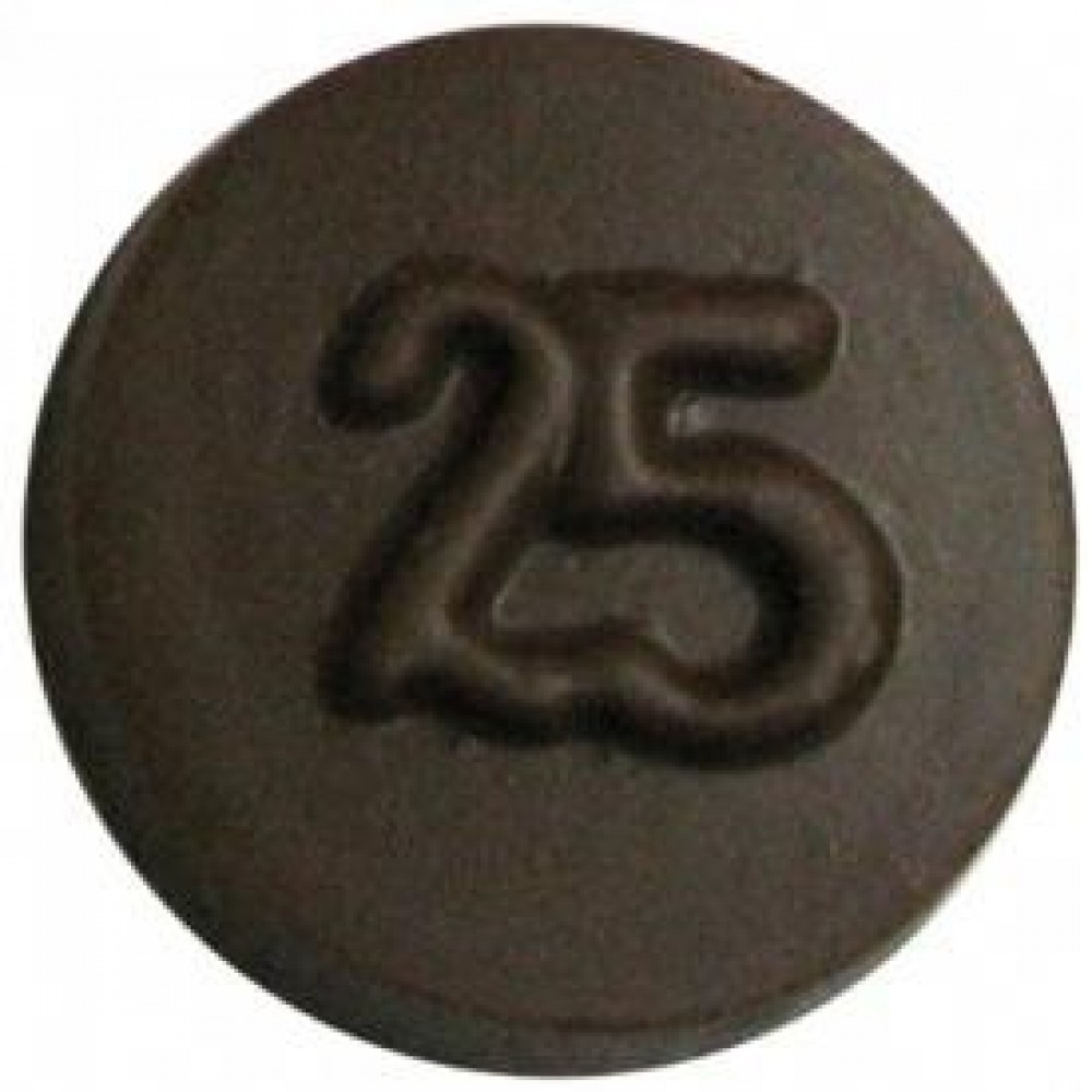 Custom Printed 0.32 Oz. Chocolate 25th Anniversary Round Plain