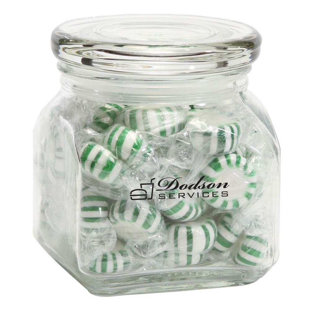Promotional Striped Spearmints in Sm Glass Jar