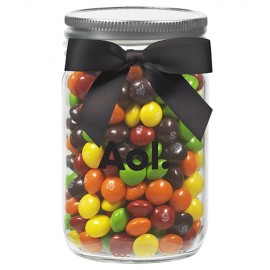 Promotional 12 Oz. Glass Mason Jar w/ Skittles