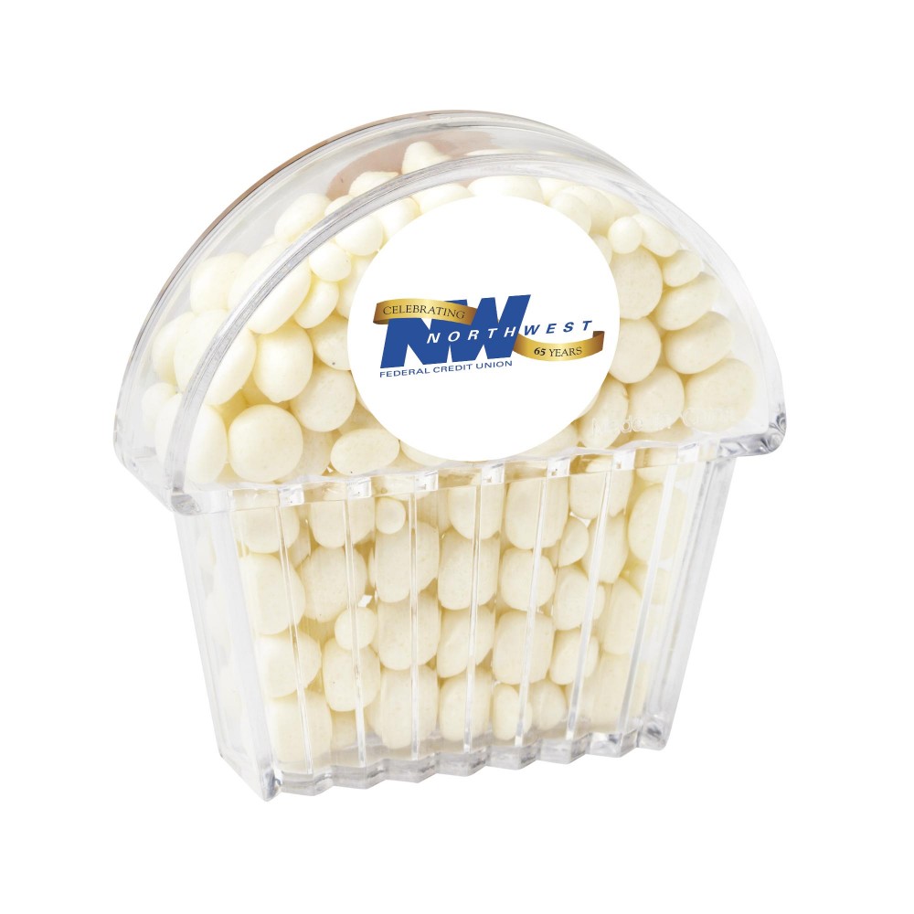 Promotional Cupcake Container - White Mints Promotional Cupcake Container - White Mints