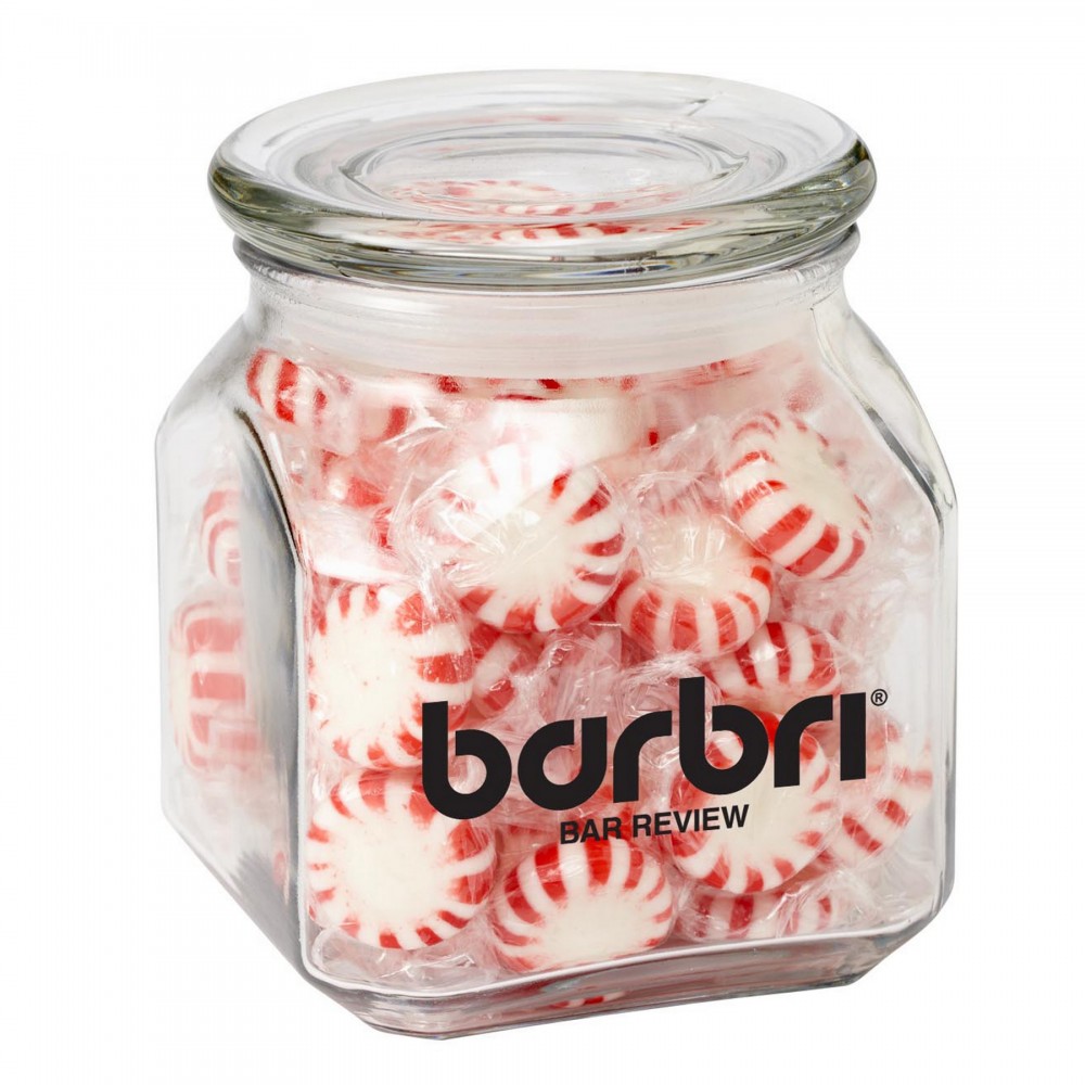 Contemporary Glass Jar - Starlight Mints (20 Oz.) Custom Printed Contemporary Glass Jar - Starlight Mints (20 Oz.) Custom Printed