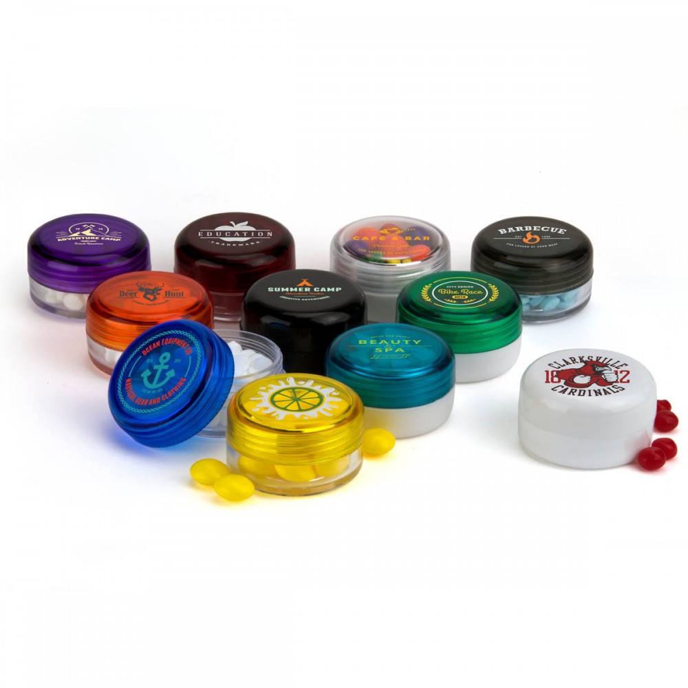Custom Imprinted Round Plastic Jar Custom Imprinted Round Plastic Jar